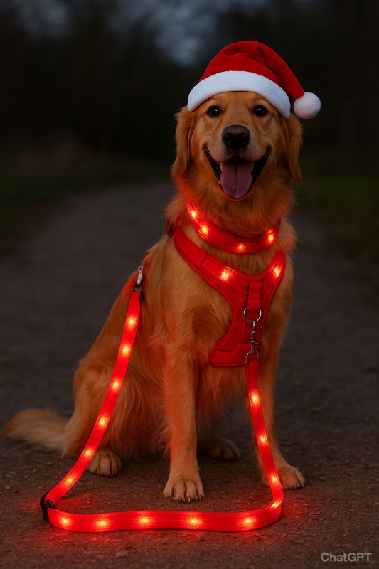 Night Safety Pack – LED Collar + LED Harness + LED Leash